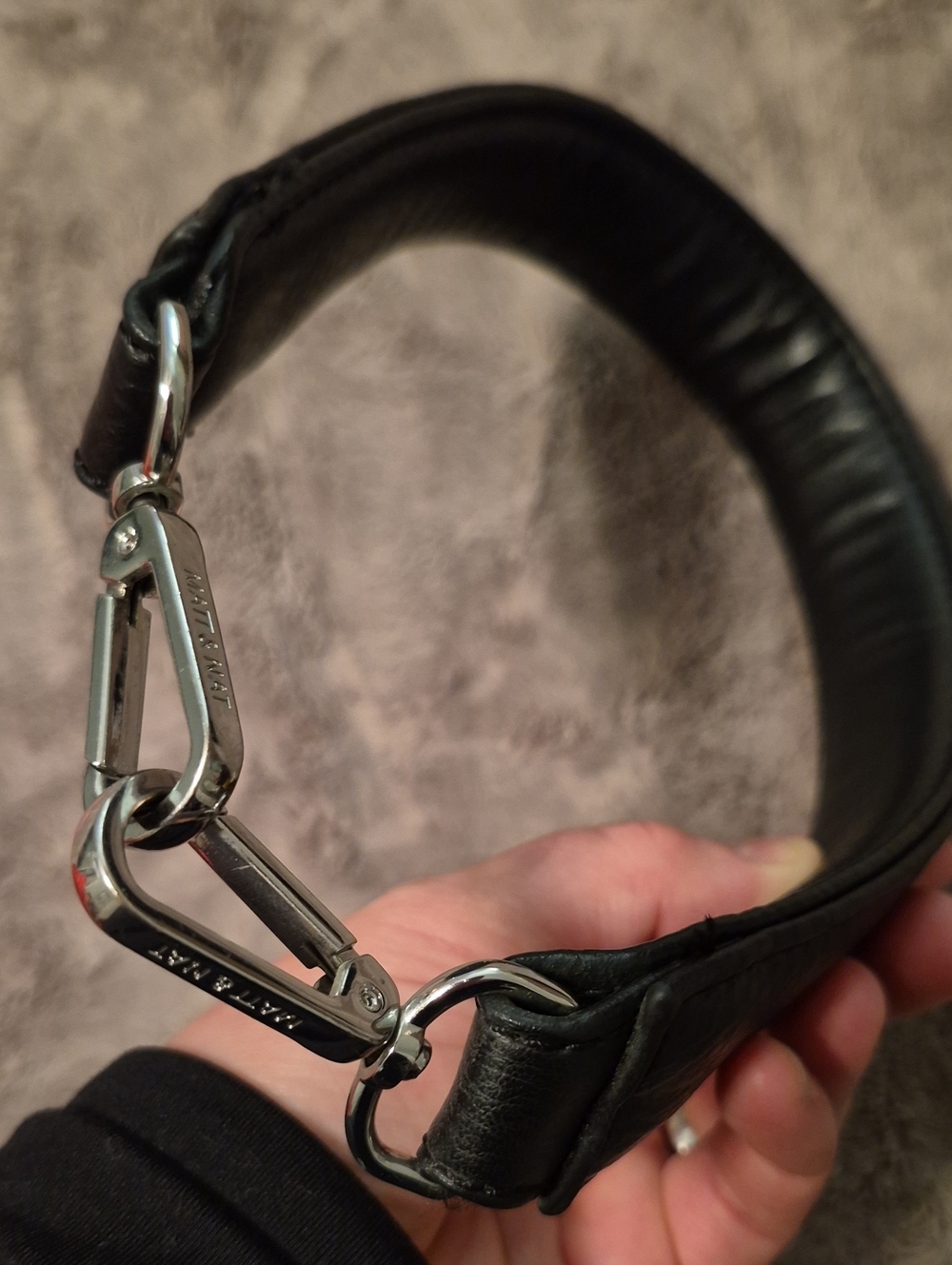 Matt & Nat Black Vegan Leather Replacement Purse Bag Strap Silver Hardware